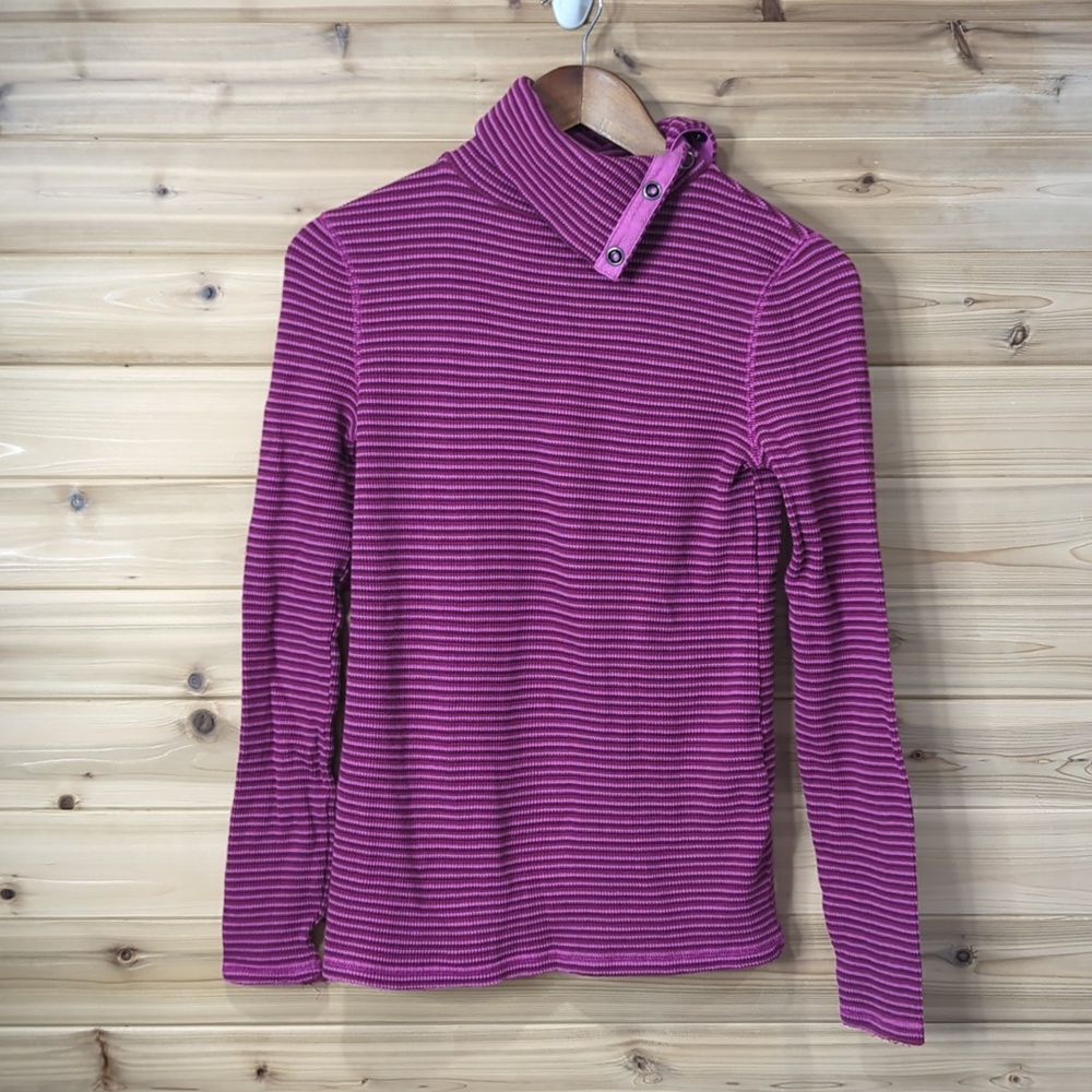 Sundance Top Womens XS Fuchsia Striped Turtleneck Boho